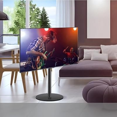 LBAawxe TV Meeting Rack - TV Computer Monitor Horizontal and Vertical Rotating Bracket Floor Mobile Cart Live Video Business TV Rack
