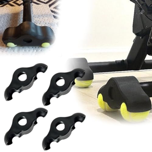 Paquete de 4 adaptadores de pies basculantes para ciclismo de interior con 8 pelotas de tenis, placa basculante portátil para Wahoo Kickr Core, entrenadores de bicicleta inteligentes y accesorios para