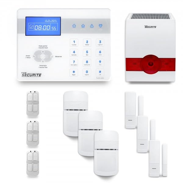 Alarme maison sans fil ICE-Bi 3 à 4 pièces mouvement + intrusion + sirène extérieure solaire - Compatible Box internet