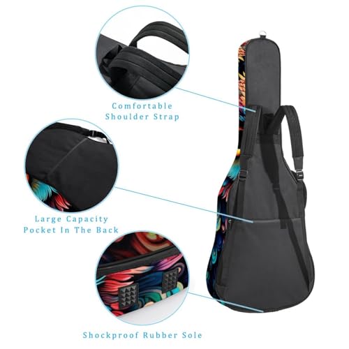 JRHEJTFZ Housse pour guitare acoustique de 1,9 cm d’épaisseur – Imperméable – Durable et élégant – Motif chouette avec fleurs, Multicolore 5., 42.9×16.9×4.7 in, Motif imprimé tendance - Les Beatles, Paul McCartney, John Lennon, RIngo Starr, George Harrison JRHEJTFZ Housse pour guitare acoustique de 1,9 cm d'épaisseur - Imperméable - Durable et élégant - Motif chouette avec fleurs, Multicolore 5., 42.9x16.9x4.7 in, Motif imprimé tendance – Image 4