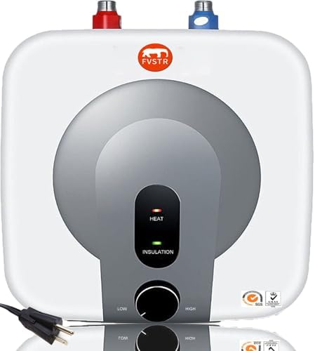1440W-1500W 2.7Gallon Mini Instant Electric Water Heater - 110V-120V Under Sink Tank, Compact Hot Storage for RV, Trailer, Kitchen, Point-of-Use, Includes 2 PCs 16” Long 1/2” FIP ETL approved