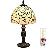 ステンドグラス ランプ ティファニー グラス テーブルランプ 8インチです インテリア 間接照明 アンティーク 誕プレ 引越し祝い 結婚祝い プレゼント 3色のled電球付きです