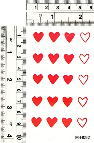 Umama Lot Of 3 Mini Tattoos Red Hearts Temporary Tattoos Patterned Body Art Waterproof Mens Womens Kids Fancy Hearts Cartoon Sticker Fun Party Tattoo Fake #TOP1