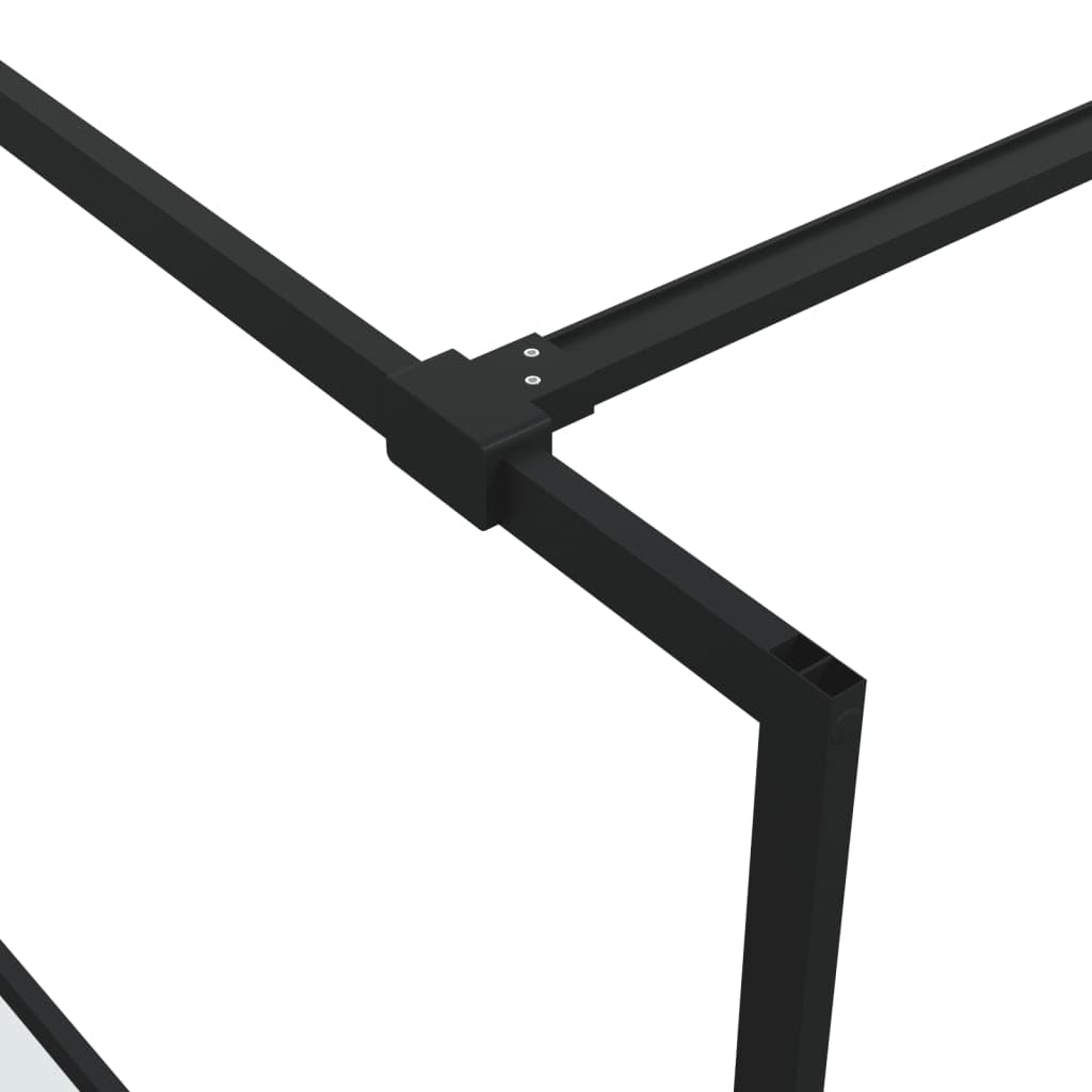 Mampara de ducha de cristal templado negro 115 x 195 cm, mampara de ducha con marco de aluminio y barra de apoyo, resistente a salpicaduras para baño y nicho