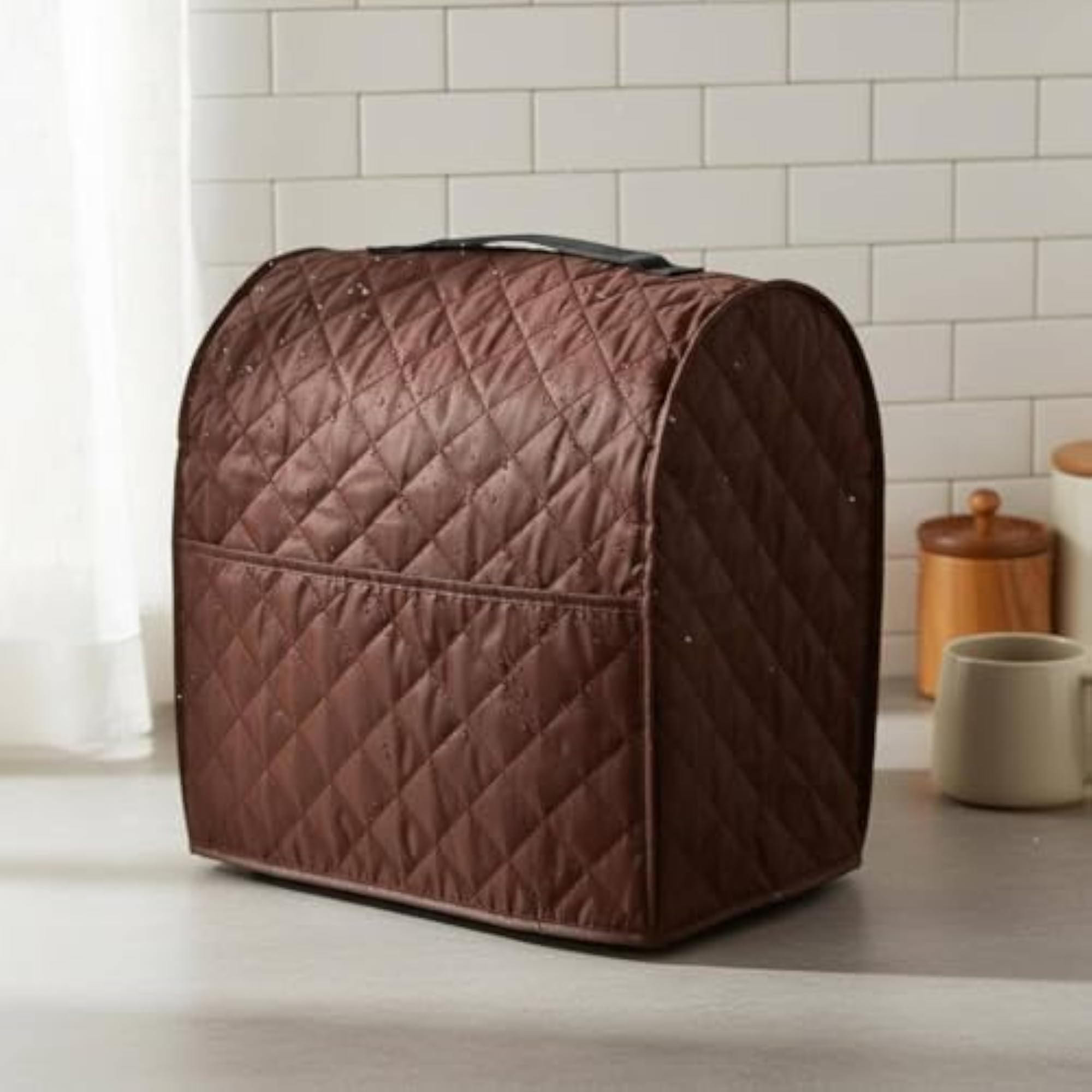Waterproof Quilted Blender Cover with Pocket, Black