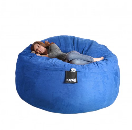 SLACKER sack 6-Feet Foam Microsuede Bean bag Chair, Large, Royal Blue