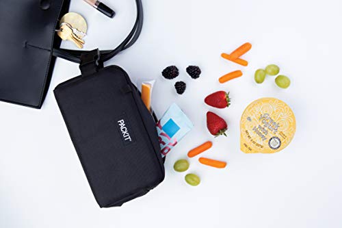 PackIt Caixa de lanche congelável, preta, construída com tecnologia EcoFreeze, dobrável, reutilizáve