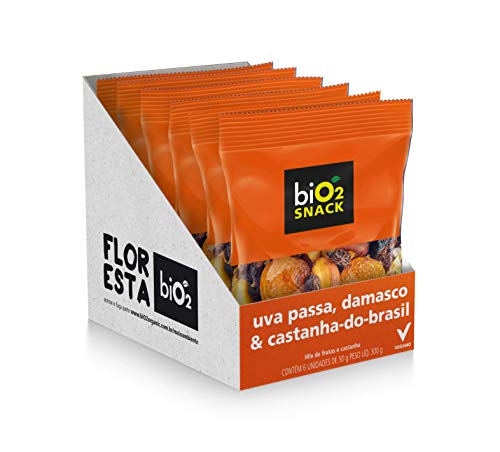 Bio2 Snack Damasco E Uva 6 Unidades De 50G