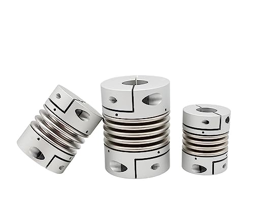Rigid coupling,Stainless steel rigid coupling 1pcs D65L81 CNC Aluminum Alloy Metal Bellows Coupling Stainless Steel Elastic Encoder Motor High Torque Coupling with Keyway(22x24)