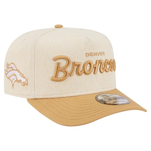 New Era Men's Cream Denver Broncos Herringbone 9FIFTY A-Frame Snapback Hat