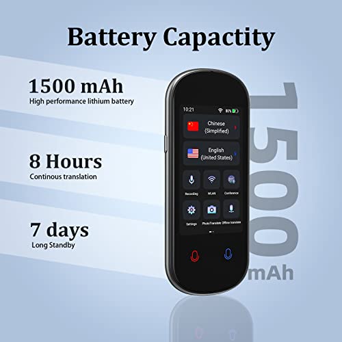 Instant Language Translator Device, Two-Way Smart Voice And Photo Pocket Translator Real Time, 109 Languages Supported, Standy 180H, Portable Offline Translation For Business, Learning & Travel #TOP6