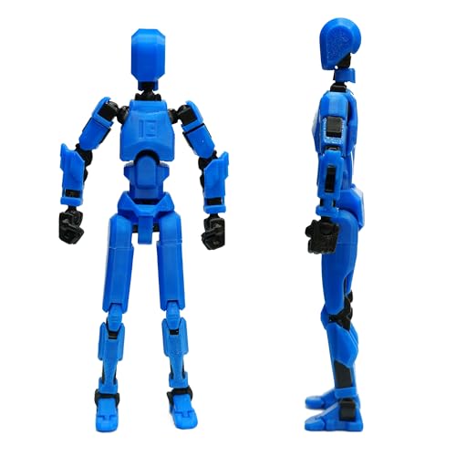 Image of Dummy 13 Action Figure Robot | Fully Articulated 3D Printed Robot Toy | 5.4-inch Collectible Figurine | Matte Finish| Unassembeled (Blue-Black)