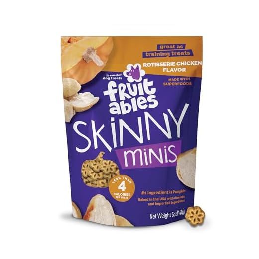 Fruitables Skinny Minis Dog Treats, Healthy Pumpkin Treat for Dogs, Low Calorie & Delicious, Puppy Training, No Wheat, Corn or Soy, Made in the USA, Rotisserie Chicken Flavor, 5oz