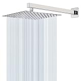 HarJue Shower Head with Extension Arm, High Pressure Square Shower Head with ShowerArm, Stainless St