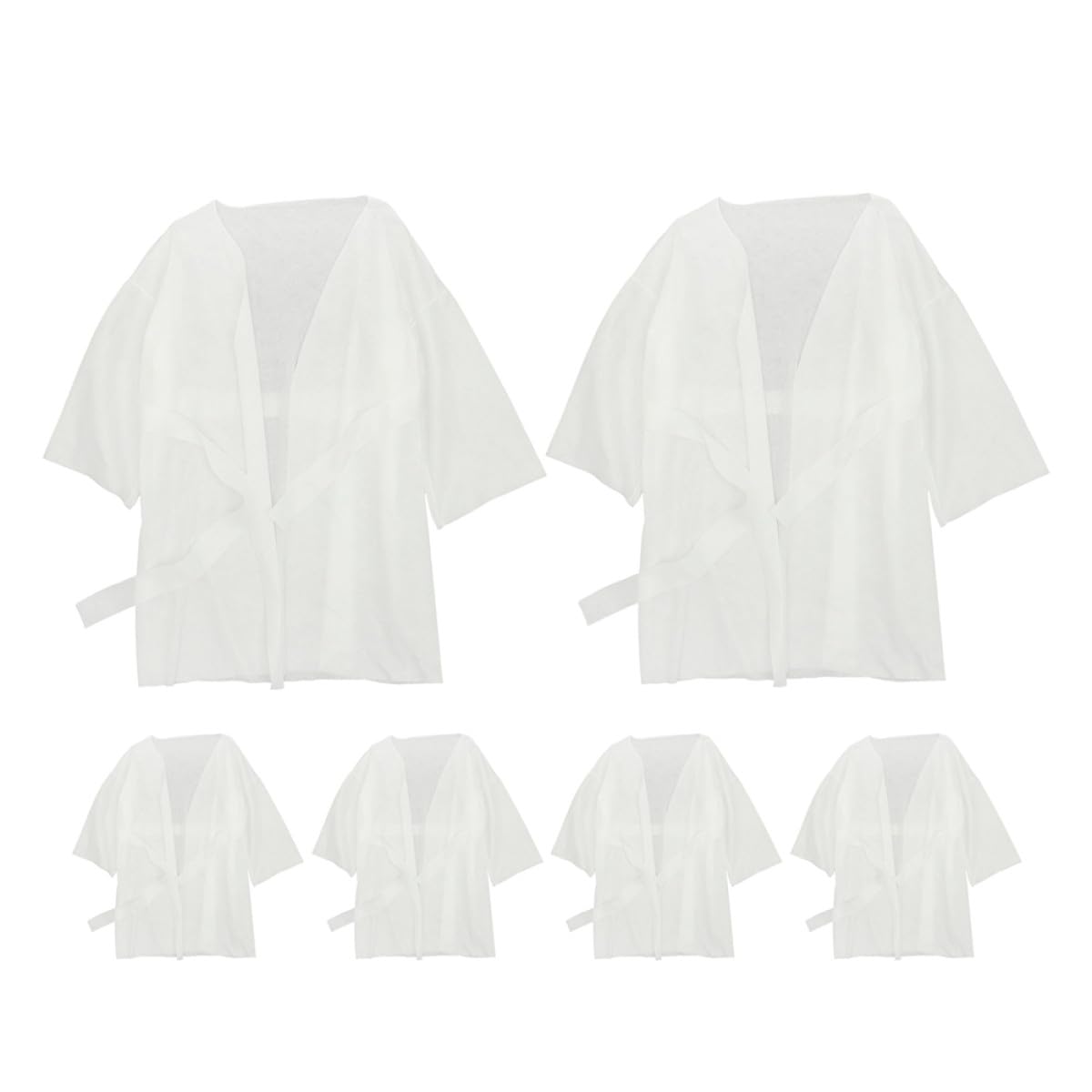 COLLBATH 6 Albornoces Desechables de Algodón para Salón y Bronceado, Cómodos Tela Spunlace de Algodón, para Hombre y Mujer en Spa