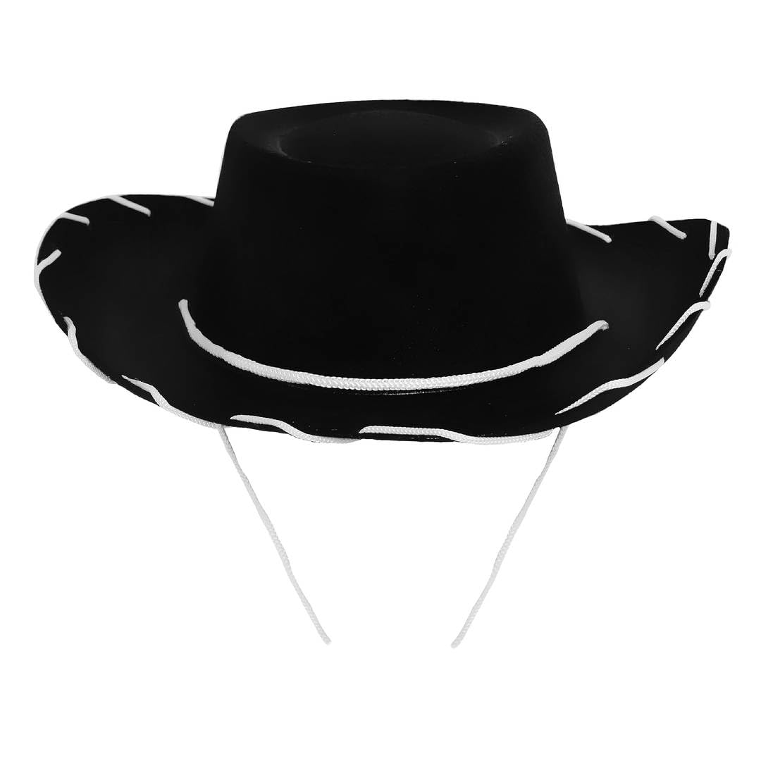 Child's Black Cowboy Hat - Pack of 12 - Cowboy and Cowgirl Hat Accessory - Perfect for Wild West and Western Themed Parties, World Book Day or Any Other Fancy Dress Event
