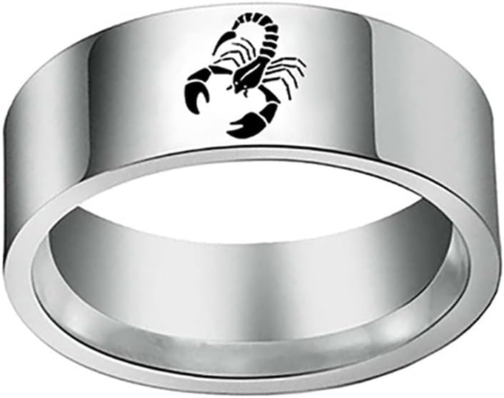 Unisex Stainless Steel Personality Simple 12 Constellation Zodiac Signet Ring