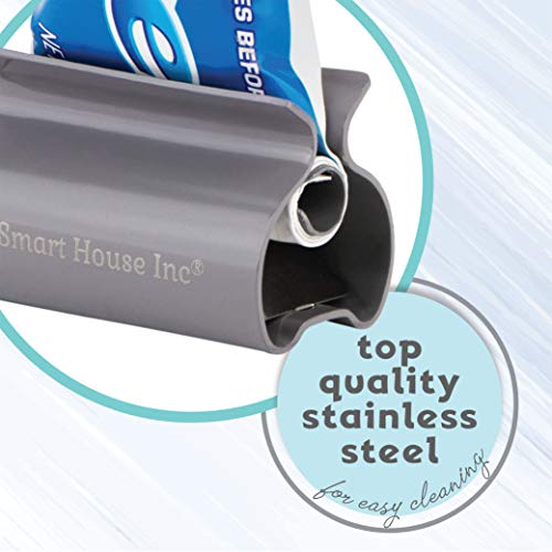 Image of Toothpaste Squeezer Tube Roller Stainless Steel Tube Squeezer Rollers, Saves Toothpaste, Creams, Puts an end to Waste (Gray)