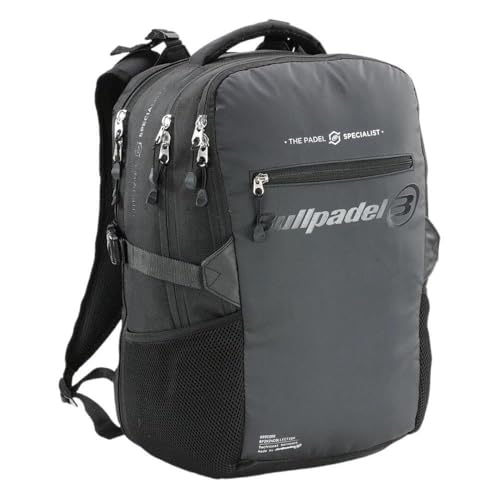 Mochila Tech Negro Bullpadel con compartimentos amplios 2