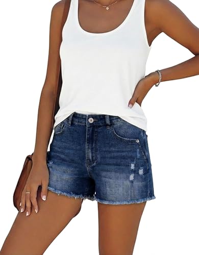 Image of CHICZONE Womens Mid-High Waisted Stretchy Denim Jean Shorts