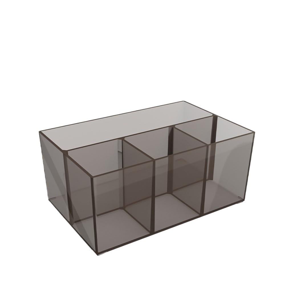 carxterken Acrylic Pen Holder, Office Book Desktop Plastic Stationery Compartment(Four grid 2)