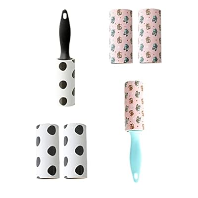 baixikly Lint Rollers, Clothes Roller Sticky,2 Rollers 4 Refills Lint Removers Dog Cat Lint Remover Brushes Manual Lint Rollers for Pets Clothes Hair
