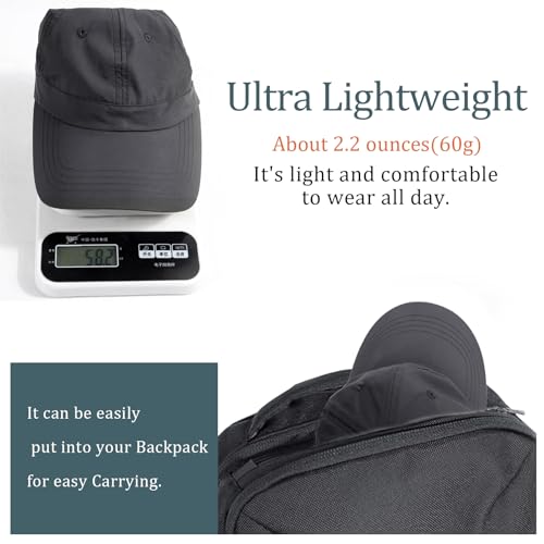 Image of Mens Waterproof Baseball Cap Womens Rain Hat Quick Dry Running Hat with Sweatband Outdoor Golf Breathable Sports Cap