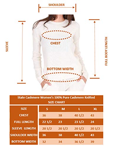 State Cashmere Women’s Loungewear Set 100% Pure Cashmere Ribbed Sweater and Jogger Pants (Tops and Bottoms Sold Separately) (Pale Charcoal, X-Large)