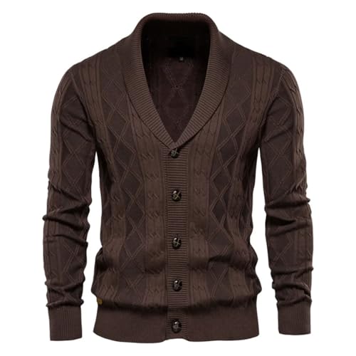 Men's Casual Business Cotton Single Breasted Solid Color Cardigan Sweater2