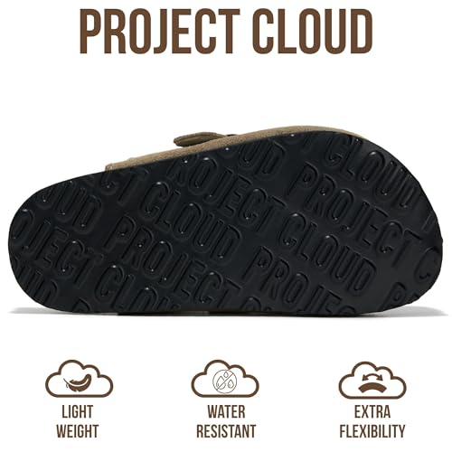 Image of Project Cloud Kids Clogs 100% Genuine Leather with Natural Cork Footbed & Memory Foam Insole Arch Support - Non-Slip Clogs for Kids - Slippers Sandals for Boys & Girls Footwear