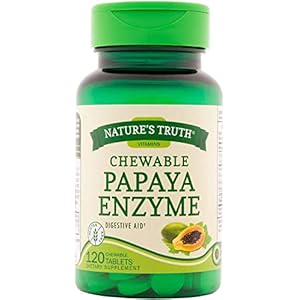 Nature’s Truth Chewable Papaya Enzyme – 120 Tablets, Pack of 6