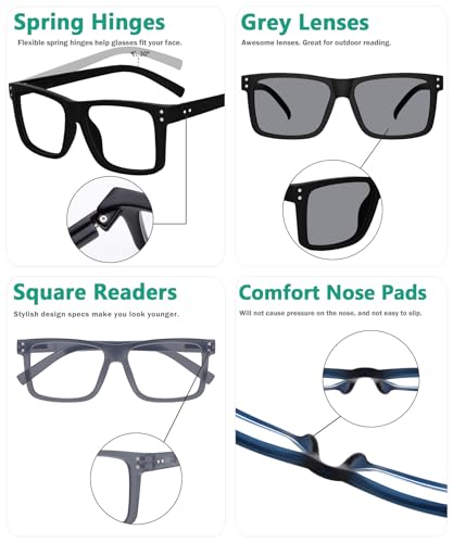 Image of Eyekepper Readers 0.25, Oversized Reading Glasses Women Men, 5pack Clear | Stylish Mens Womens Cheaters,Large Fashion Reader Eyeglasses,All-Day Comfort Spring Hinges,Scratch Resistant for Work /Crafts