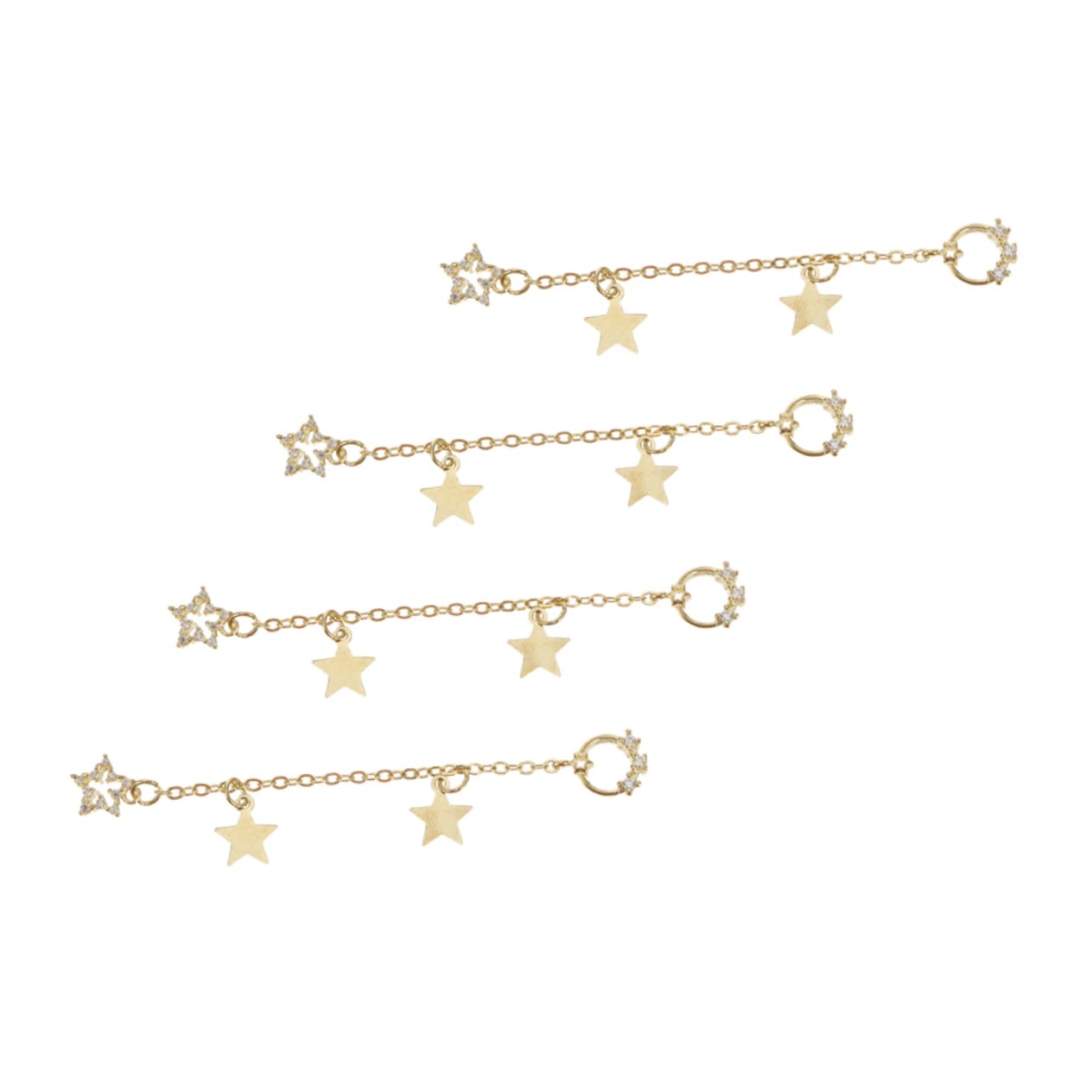 Healeved Nail Art Chain Pendants Bow Nail Drill 4pcs Set Material Perfect for Birthday Decorations