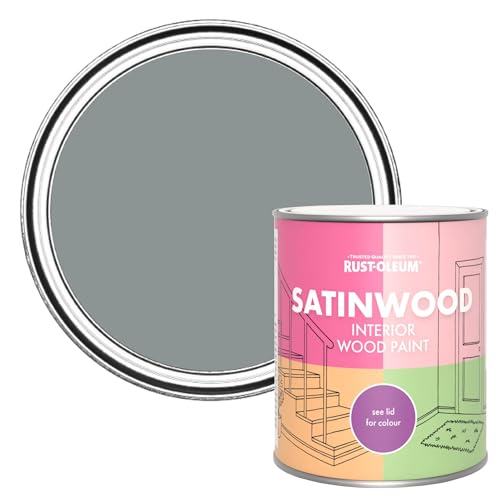 Rust-Oleum Grey Satinwood Interior Wood Paint - Slate 750ml