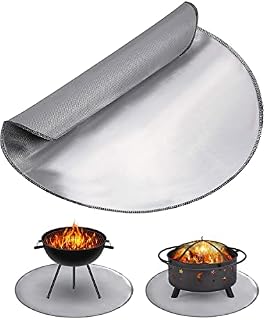 Fire Pit Mat , 36" Grill And Fire Pit Mat for Decking, Fireproof Heatproof Round Grill Mat, BBQ Mat, Campfire, Lawn Defender, Deck Defender, Heat Shield