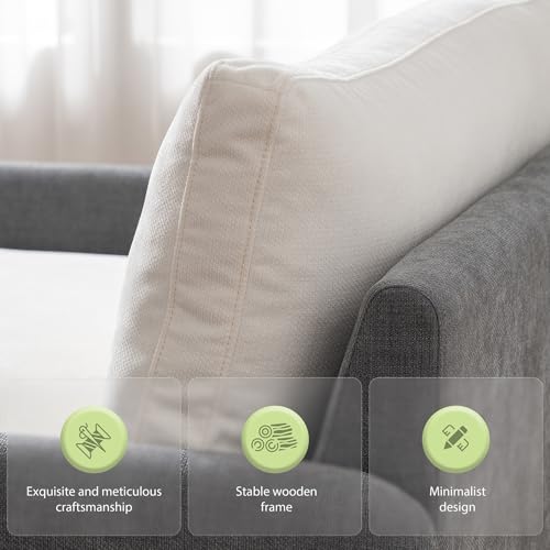 Sillón acogedor chenille color gris moderno miniatura 5