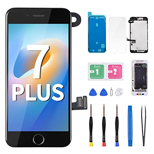 For Iphone 7 Plus Screen Replacement With Home Button 5.5" Black Lcd 7Plus 3D Touch Display Digitizer Earpiece Full Assembly Glass Front Camera Speaker Sensor Repair Tools Fix Kit A1661 A1784 A1785 #TOP29