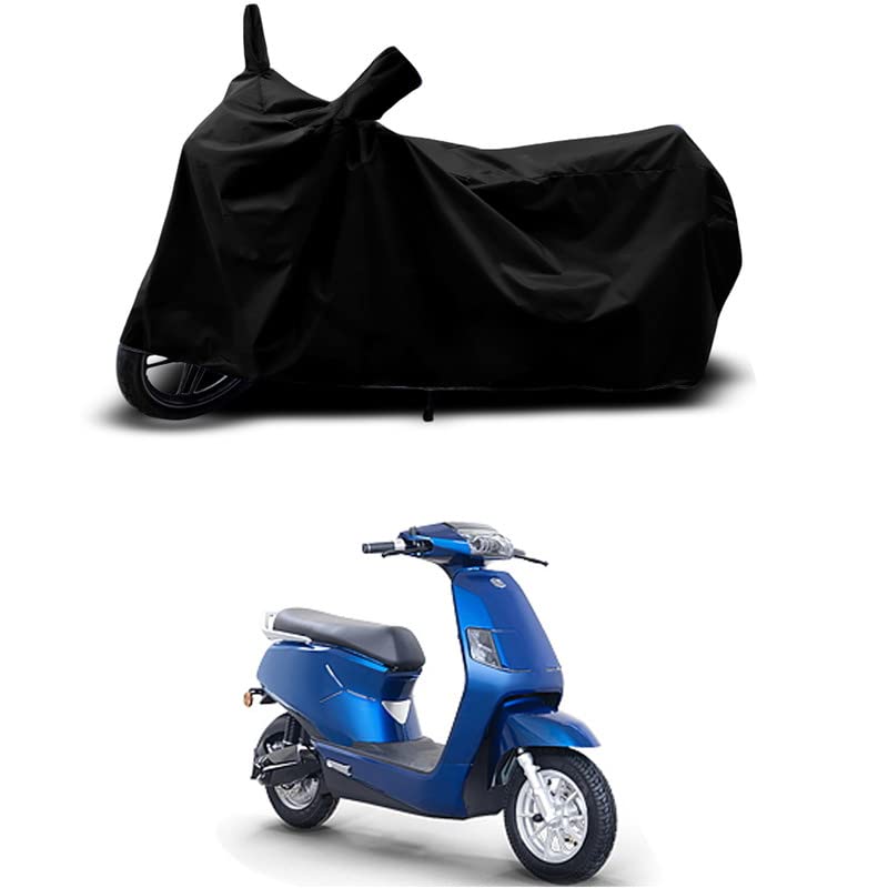 Image of 100% Scratchproof /UV-Rays /Heat Protection /Birds Dropping /Water Resistant /Dust Proof /Waterproof /Bike Scooty Two Wheeler Body Cover Compatible for BGauss B8 Lithium Ion All Varients[Black]