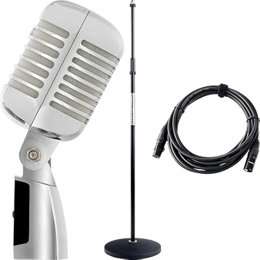 Pronomic DM-66S Micrófono Vocal dinámico Set - Vintage Micro Vocal Retro - Set económico Que Incluye pie de micrófono y Cable XLR - Plata/Blanco | Ya disponible en tu tienda friki favorita! En mundofriki.es! Pronomic DM-66S Micrófono Vocal dinámico Set - Vintage Micro Vocal Retro - Set económico Que Incluye pie de micrófono y Cable XLR - Plata/Blanco | Ya disponible en tu tienda friki favorita! En mundofriki.es!