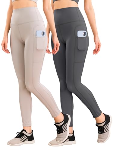 Image of Yoga Pant for Womens High Wasit Tights with Side Pocket Slim Fit Gym wear Running Sports wear Leggings Stretchable Combo Pack of 2