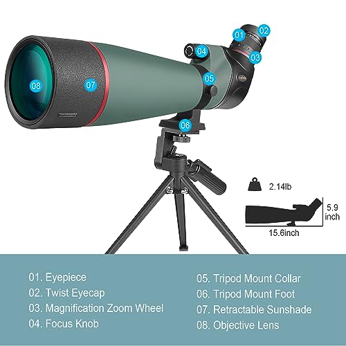 JoyDate 20-60x80mm HD スポッティングスコープ の商品画像 2