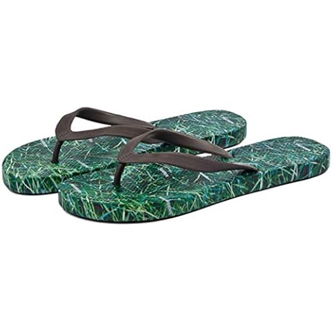 Mens Soft Comfortable Printed Flat Flip Flops, Grass, UK 9 / EU 43 Cover