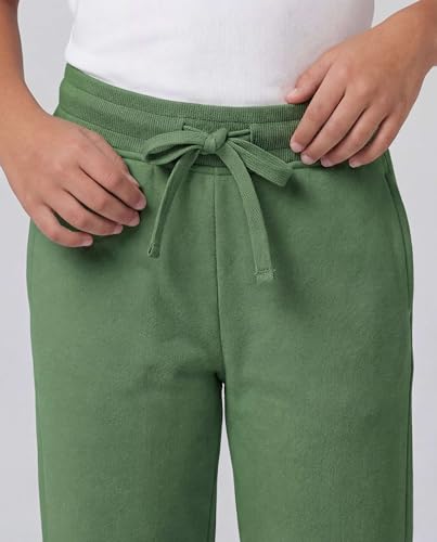 Image of Real Essentials 3 Pack: Girls' Fleece Open Bottom Soft Athletic Performance Casual Sweatpants(Ages 7-16)