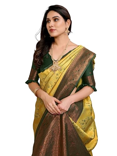 Image of Avantika Fashion Women's Kanjivaram Style Soft Silk Banarasi Sarees With Blouse Piece For Women