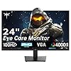 KTC Monitor de computadora FHD 1080P 100Hz de 24 pulgadas, monitor de computadora VA Panel FreeSync para PC, puertos HDMI VGA, HDR, contraste 4000:1, modo LowBlue, cuidado ergonómico de inclinación