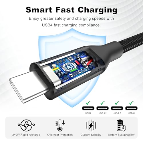 Câble USB 4 de 5 m compatible Thunderbolt 4 pour vidéo 4K 60Hz - 3