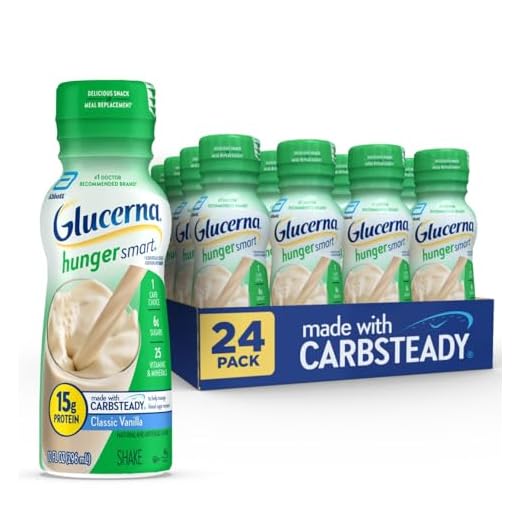 Glucerna Hunger Smart Shake, Diabetic Drink, Blood Sugar Management, 15g Protein, 180 Calories, Homemade Vanilla, 10-fl-oz Bottle, 24 Count