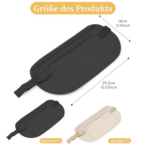 Protege Passeport Voyage Rfid : Lot de 2 Ceintures cachées, Ceinture Anti-vol, Ceintures de Spo... – Image 2