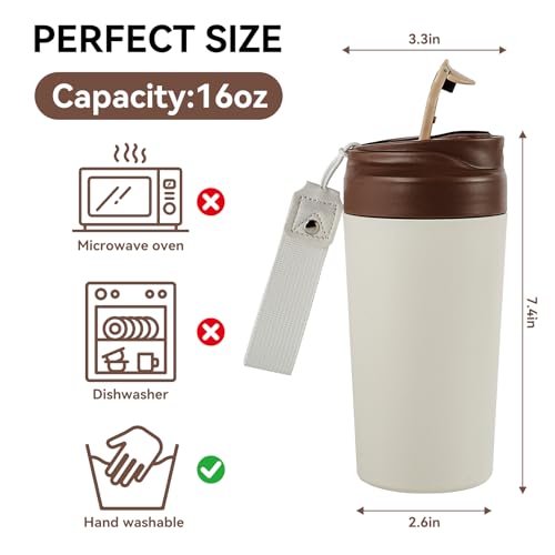 Mug Cerámico de Viaje 16oz con Tapa y Doble Pared miniatura 4