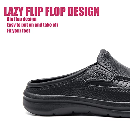 DirraBra Men's Arch Support Orthopedic Slip on Mules,Baotou Backless Plantar Fasciitis Relief Mules Slippers Breathable Outdoor Casual Non-Slip Driving Loafers3